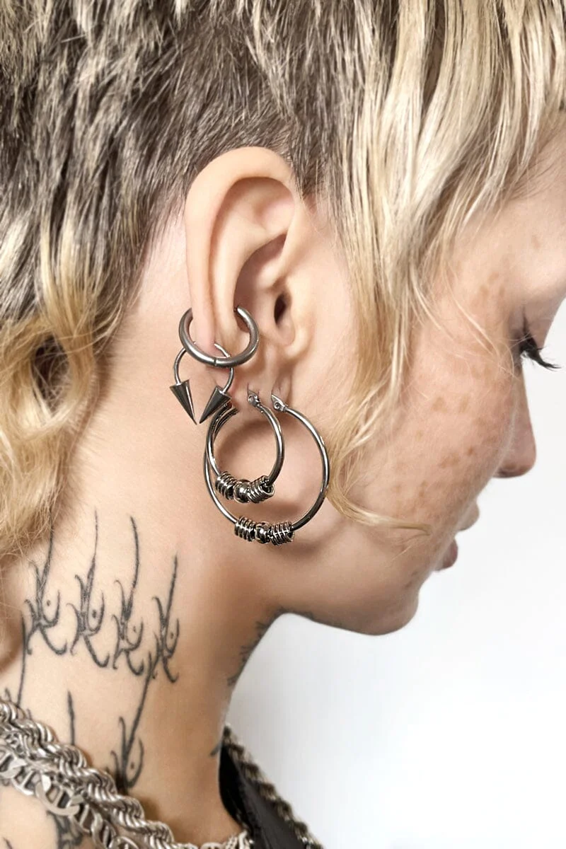 Iris Hoop Earrings | Steel - Image 4