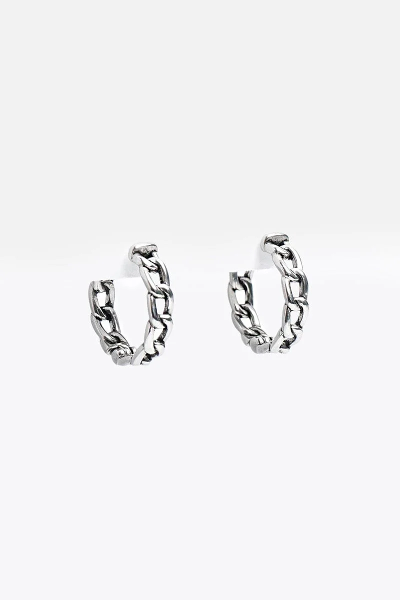 Locke Chain Hoop Earrings | Stainless Steel - Image 3